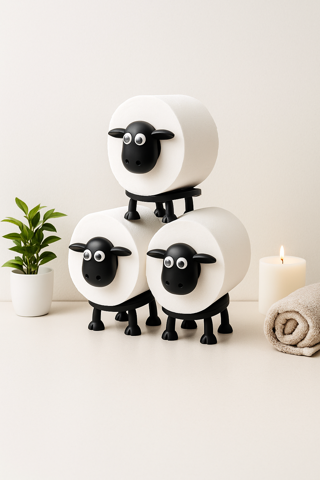 Sheep Toilet Roll Holder - Funny Toilet Paper Holder Free Standing Bathroom Set - 3D Printed Black Sheep Loo Roll Holder - Hilarious Tissue Paper Roll Storage - Bathroom Decor 1 pc