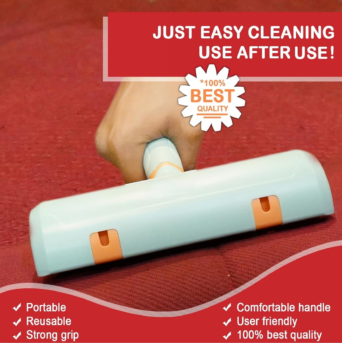 Roller Pet Hair Remover and Reusable Lint Roller - Cat and Dog Hair Remover for Furniture, Couch, Carpet, Clothing and Bedding - Portable, Multi-Surface Fur Removal Tool