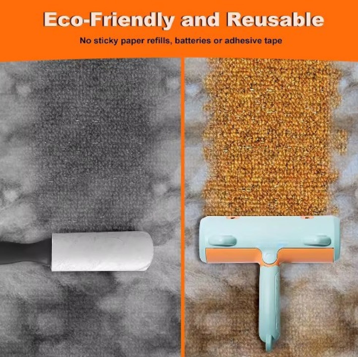 Roller Pet Hair Remover and Reusable Lint Roller - Cat and Dog Hair Remover for Furniture, Couch, Carpet, Clothing and Bedding - Portable, Multi-Surface Fur Removal Tool