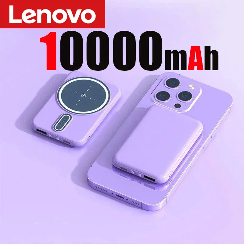 Lenovo 50000mAh Wireless Magnetic Power Bank Super Fast Charging Portable Battery Charger For iPhone Huawei Samsung 2024