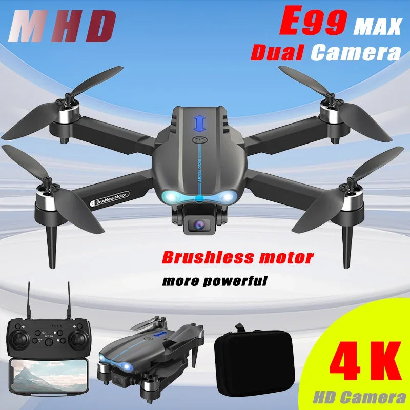 E99Max Drone Brushless Motor Dual Cameras Smart Obstacle Avoidance Compact Foldable Design Professional Outdoor Photography