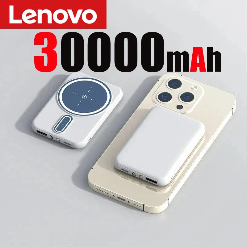 Lenovo 50000mAh Wireless Magnetic Power Bank Super Fast Charging Portable Battery Charger For iPhone Huawei Samsung 2024