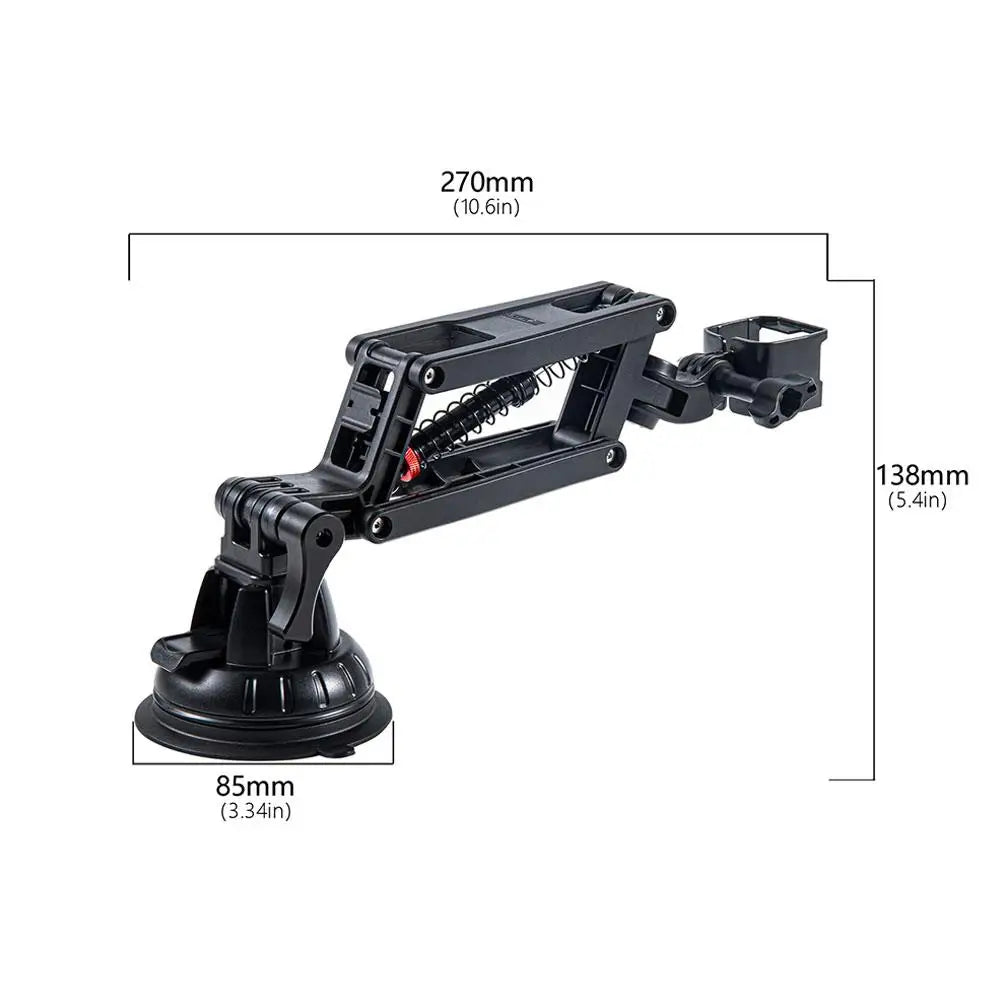 Short and Eye Catching Z-axis Shock-absorbing Suction Cup Action Camera Car Holder for DJI Pocket 3 Gopro Insta360